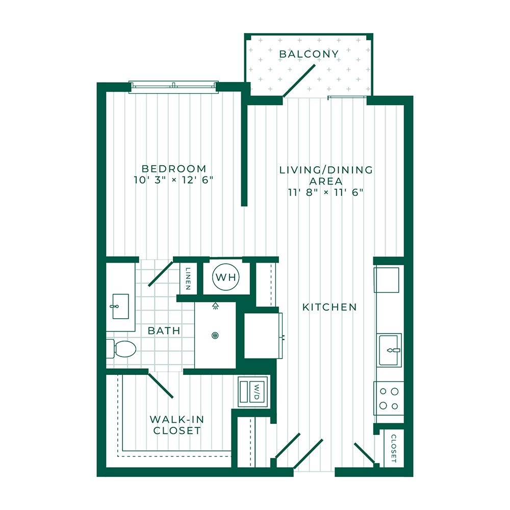S1: 0 Bed 1 Bath floor plan